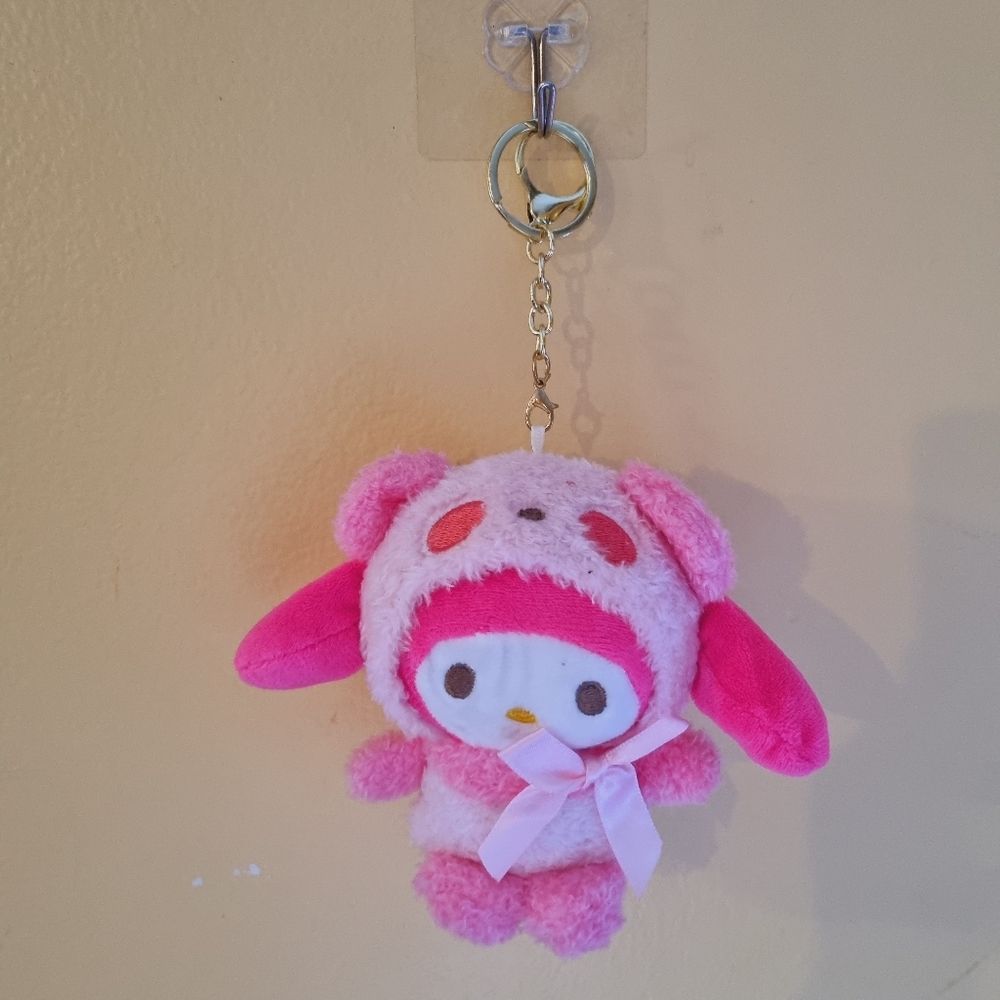My Melody Kids Bag Clip-On Keychain Soft Plush Stuffed Animal Plushies T…